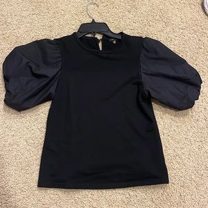 Black puff sleeve top